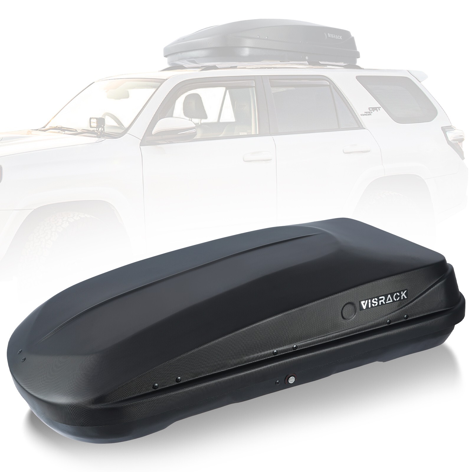 VisRack 13FT³ Rooftop Cargo Box Luggage Carrier Tooless Install w Diamond Grains