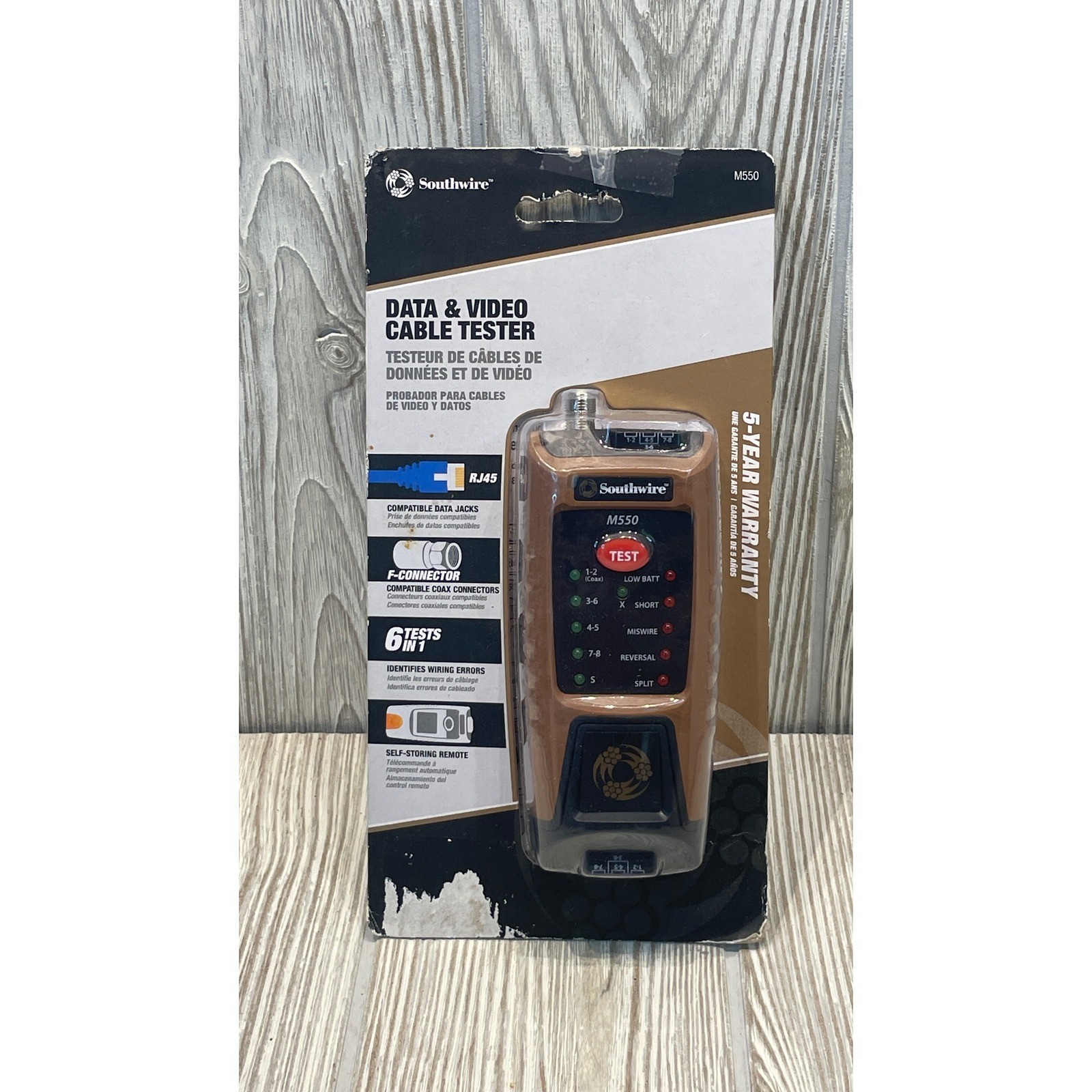 Southwire M550 Data and Video Cable Tester RJ45 Coax 6-in-1 Network Tool NEW