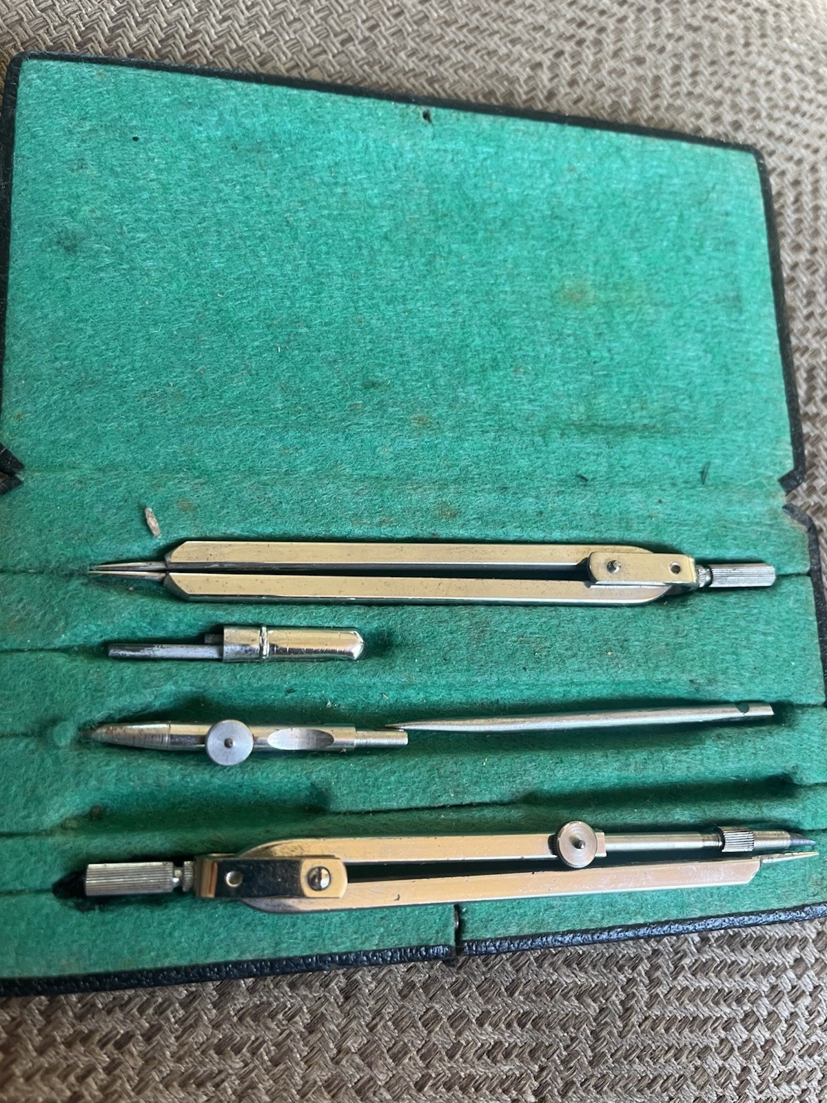 Vintage Uk British Drafting Set Tools In Original Case