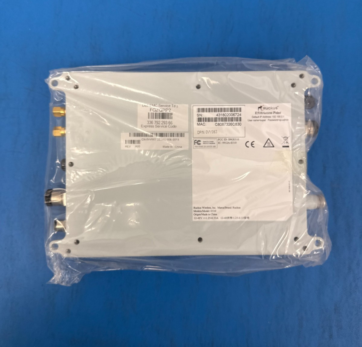 BRAND NEW RUCKUS E510 Outdoor Weather proof Wireless Access Point AP DP/N 0VV983