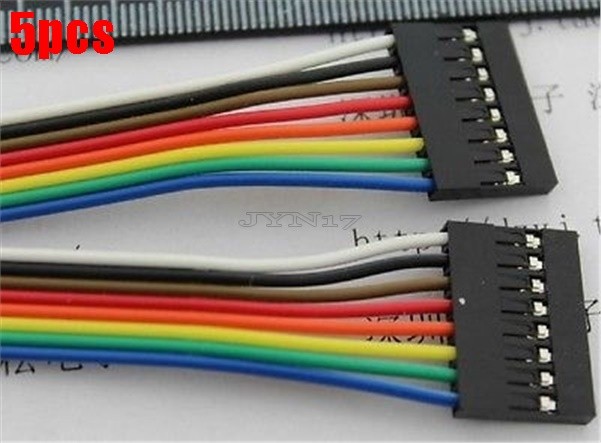 5Pcs 2.54MM 20Cm Dupont Wire Cable 8P-8P Connector Female To Female New Ic ve