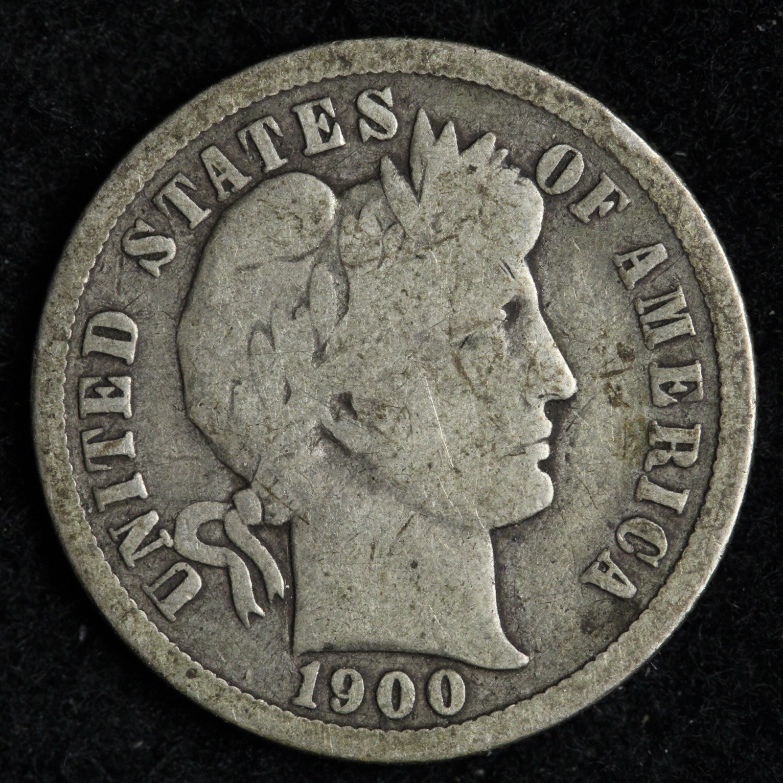 1900-O Barber Silver Dime FINE E213 TACE