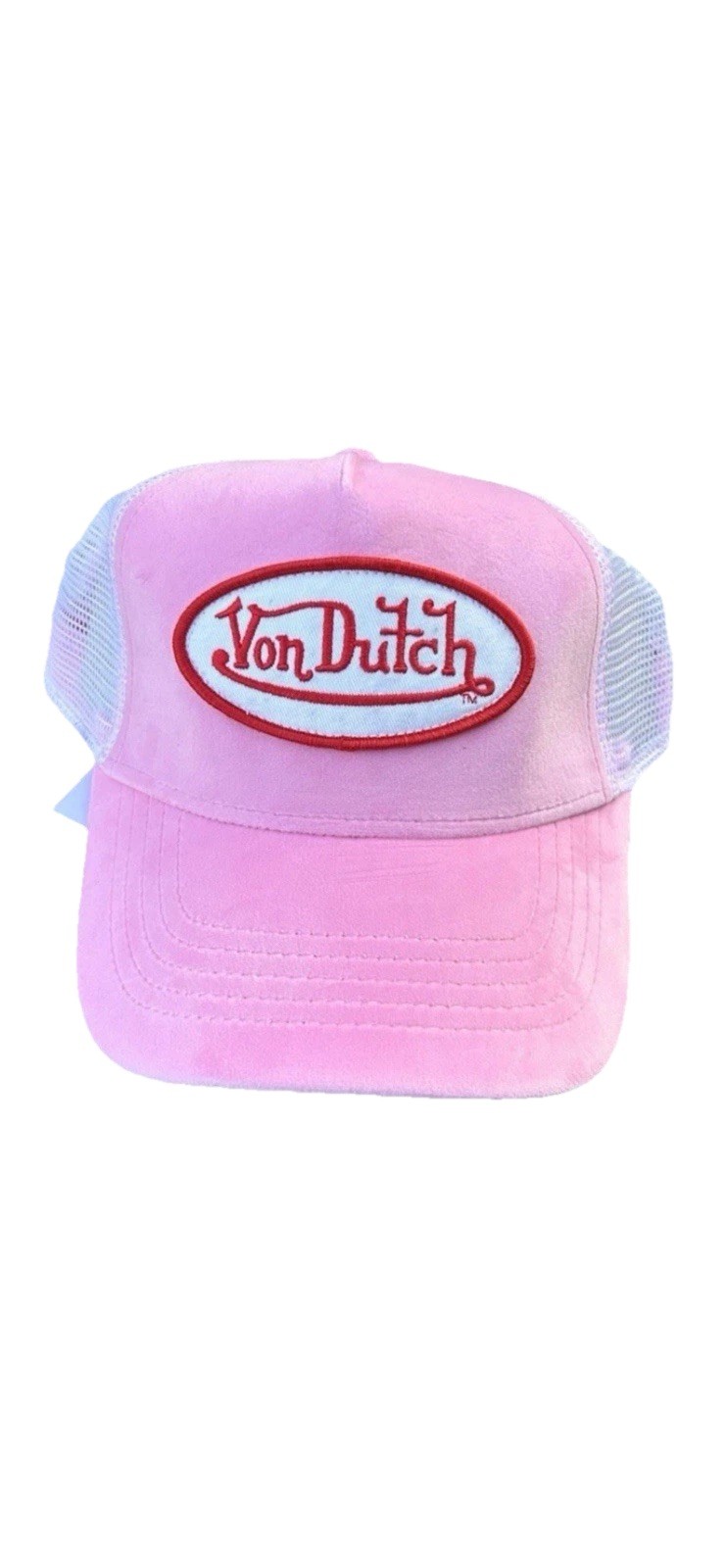 VON DUTCH VELVET PINK CRUSH TRUCKER CAP 🎄🎅🏼