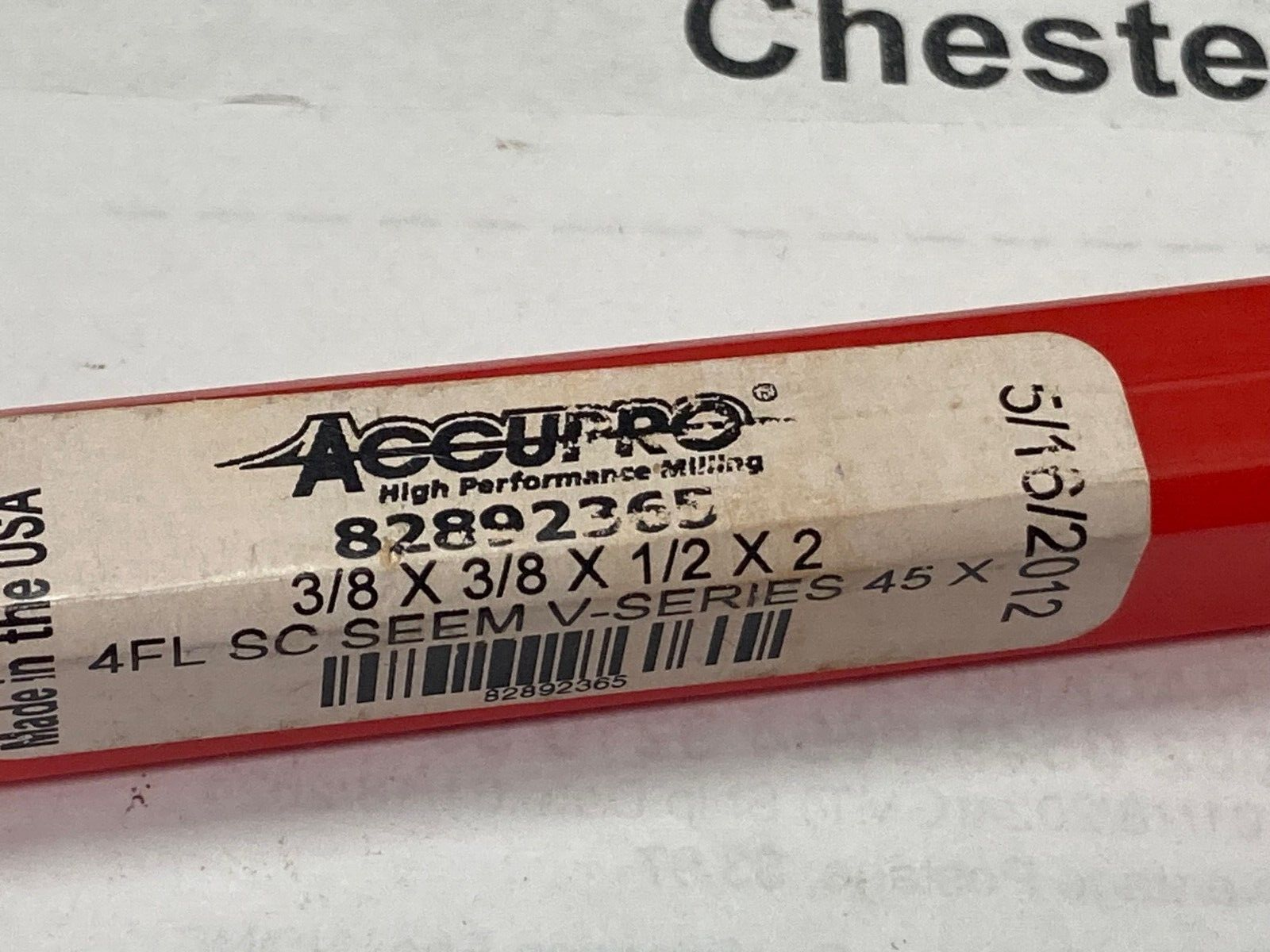 Accupro 446TS3750C11, 3/8", 4-FL, AlTiN, Solid Carbide Chamfer End Mill, USA