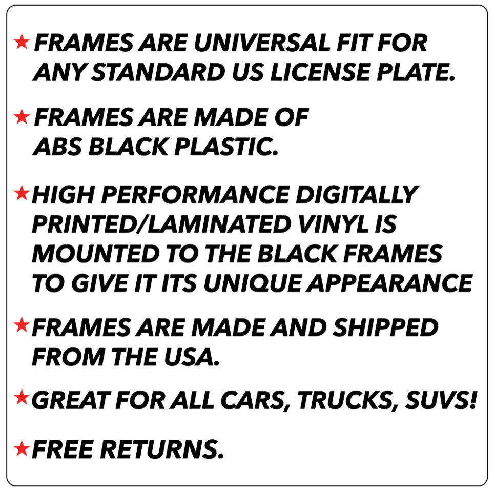 Powered By Godzilla Plastic Car License Plate Frame