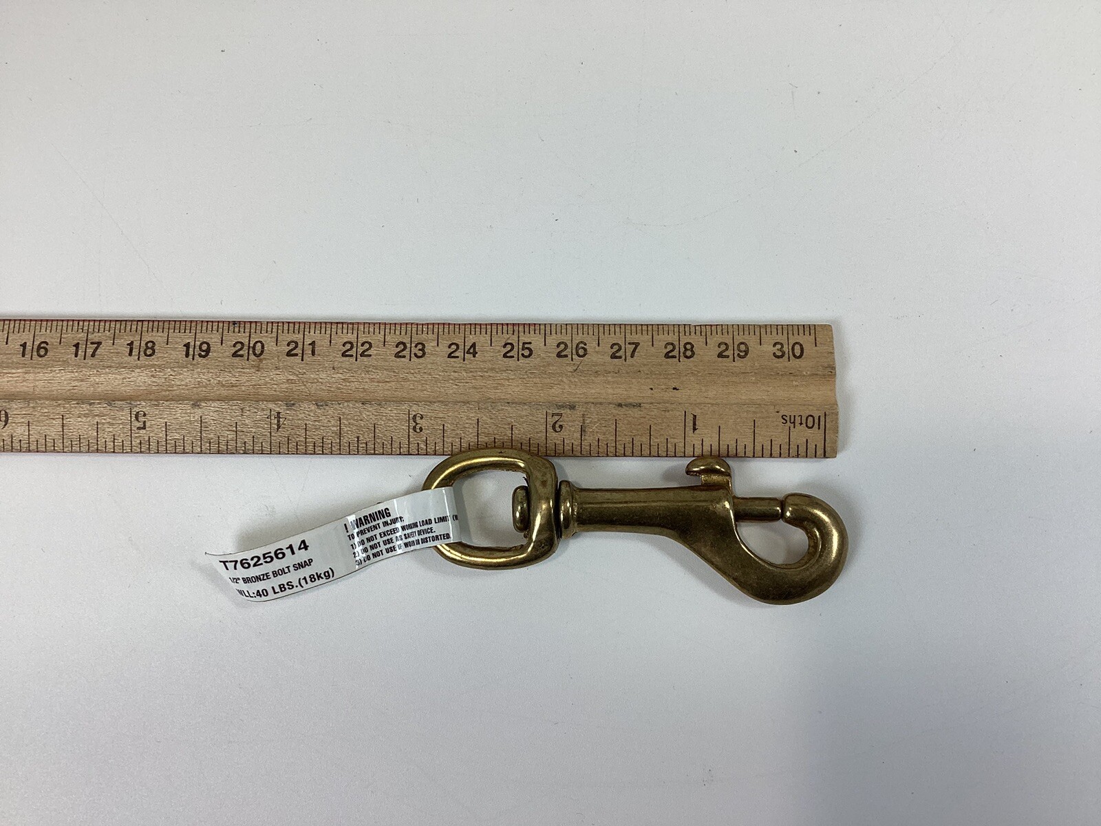 solid bronze bolt snap 1/2”x 3” round eye