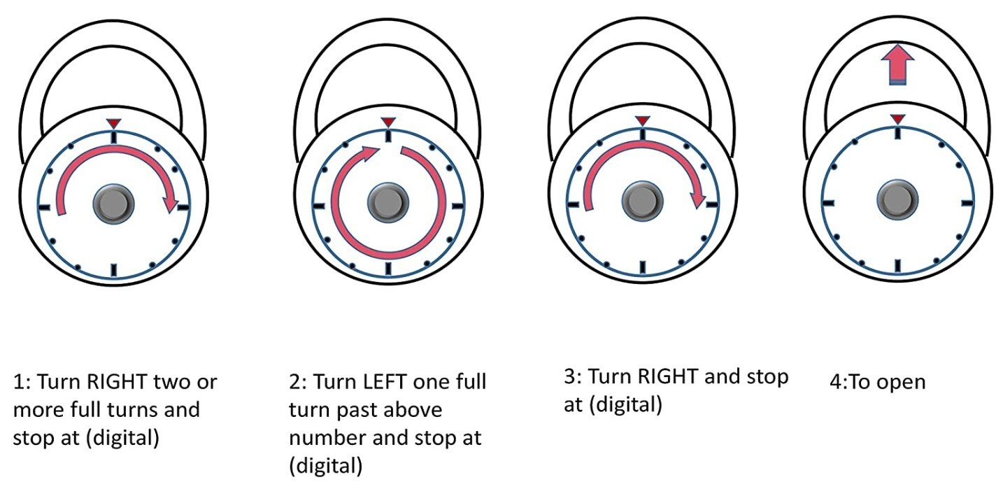 Combination Padlock Lock with Single Override Control Key Pack of 5