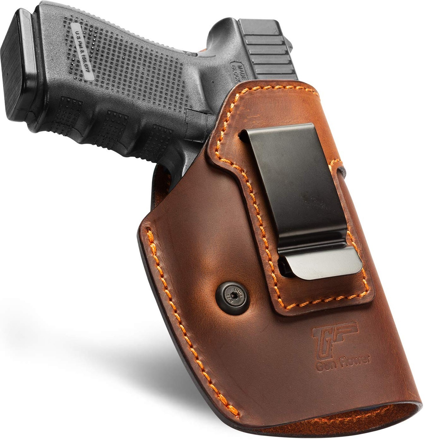 Full Grain Leather IWB Holster Compatible with Glock 17/19/19X/43X, Ruger RXM...