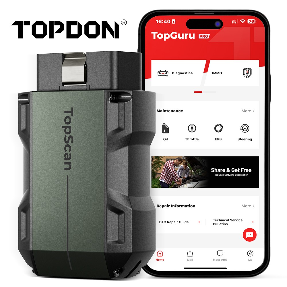 TOPDON TopScan PRO Bidirectional OBD2 Scanner Diagnostic Tool All System IMMO BT