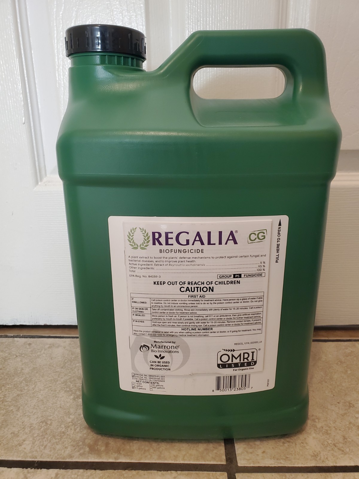 Regalia CG Biofungicide - 2.5 Gallons- OMRI Certified Organic Formula.
