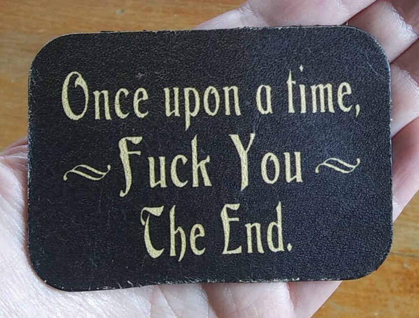 Once Upon a time FU Biker Jacket Motorcycle Vest Sew On LEATHER Patch