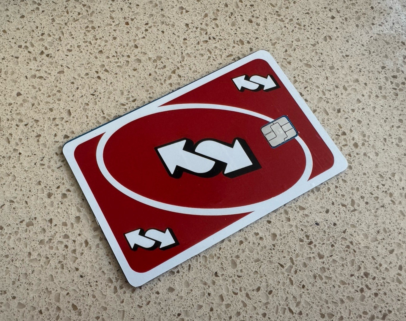 Red Reverse/Draw 4 Card Credit Card SMART Sticker Skin Decal - debit card Wrap