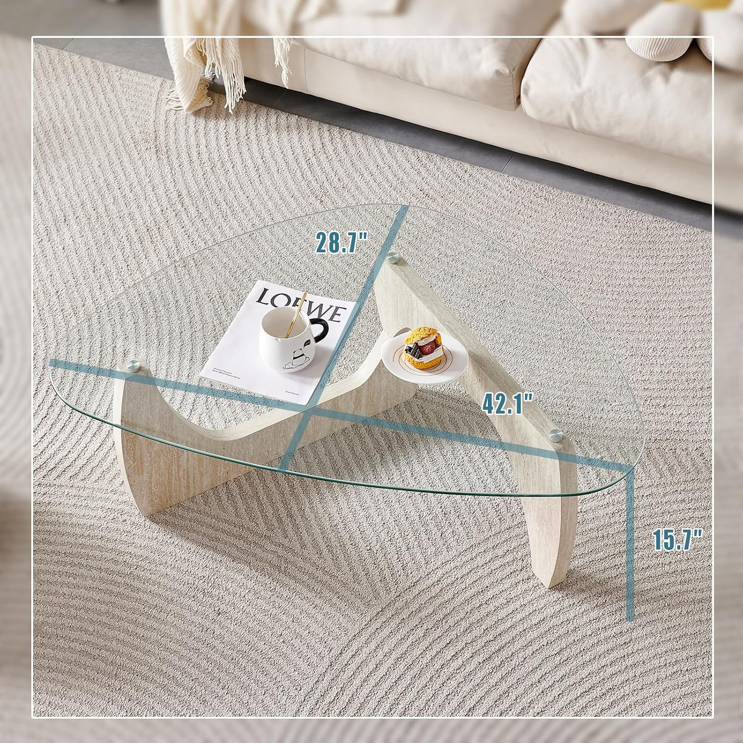 Wooden Coffee Table - Modern Marble Coffee Table， Contemporary, Stylish, High-En