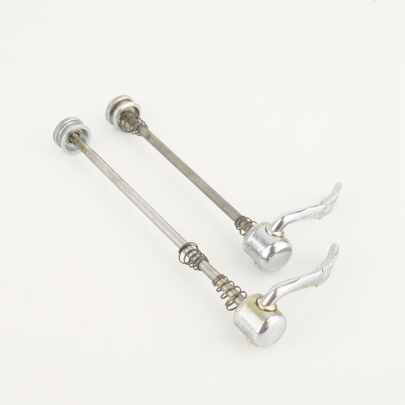 Vintage Campagnolo Skewers Quick Release Levers Pair Road Curved Near Mint