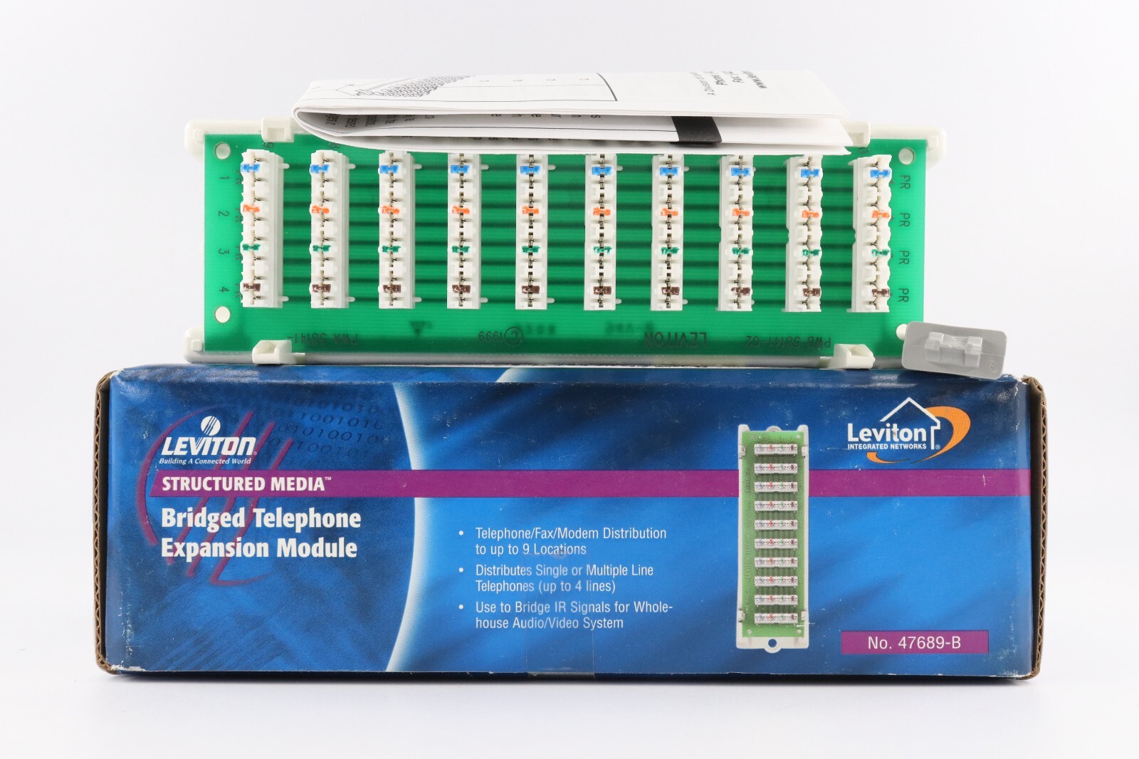 LEVITON 47689-B STRUCTURED MEDIA CENTER BRIDGED TELEPHONE EXPANSION MODULE