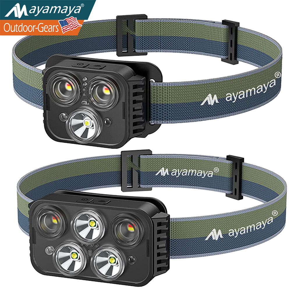 Rechargeable LED Head Lamp Flashlight for Outdoor Camping Hiking Running Fishing