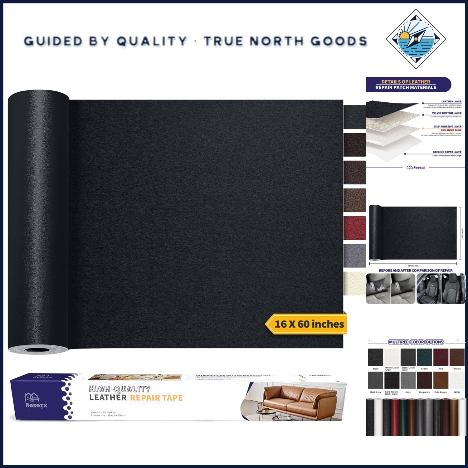 Waterproof Leather Repair Tape Kit for Furniture and Office Chair Restoration