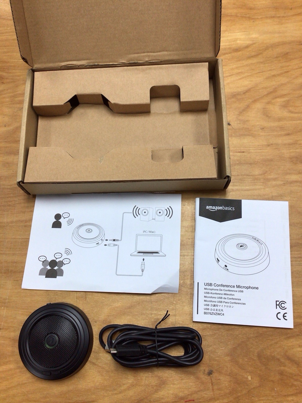 Used Working AmazonBasics USB Conference Microphone