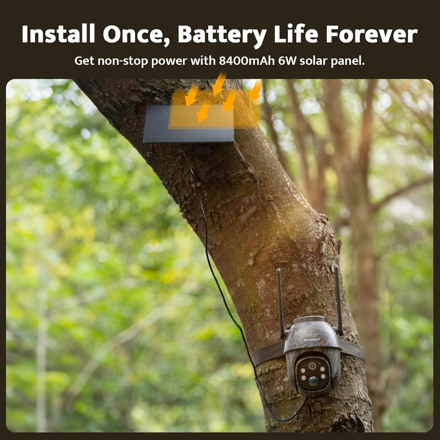Cellular Trail Cameras Live View Solar Powered 360° Deer Cameras Game Cameras T