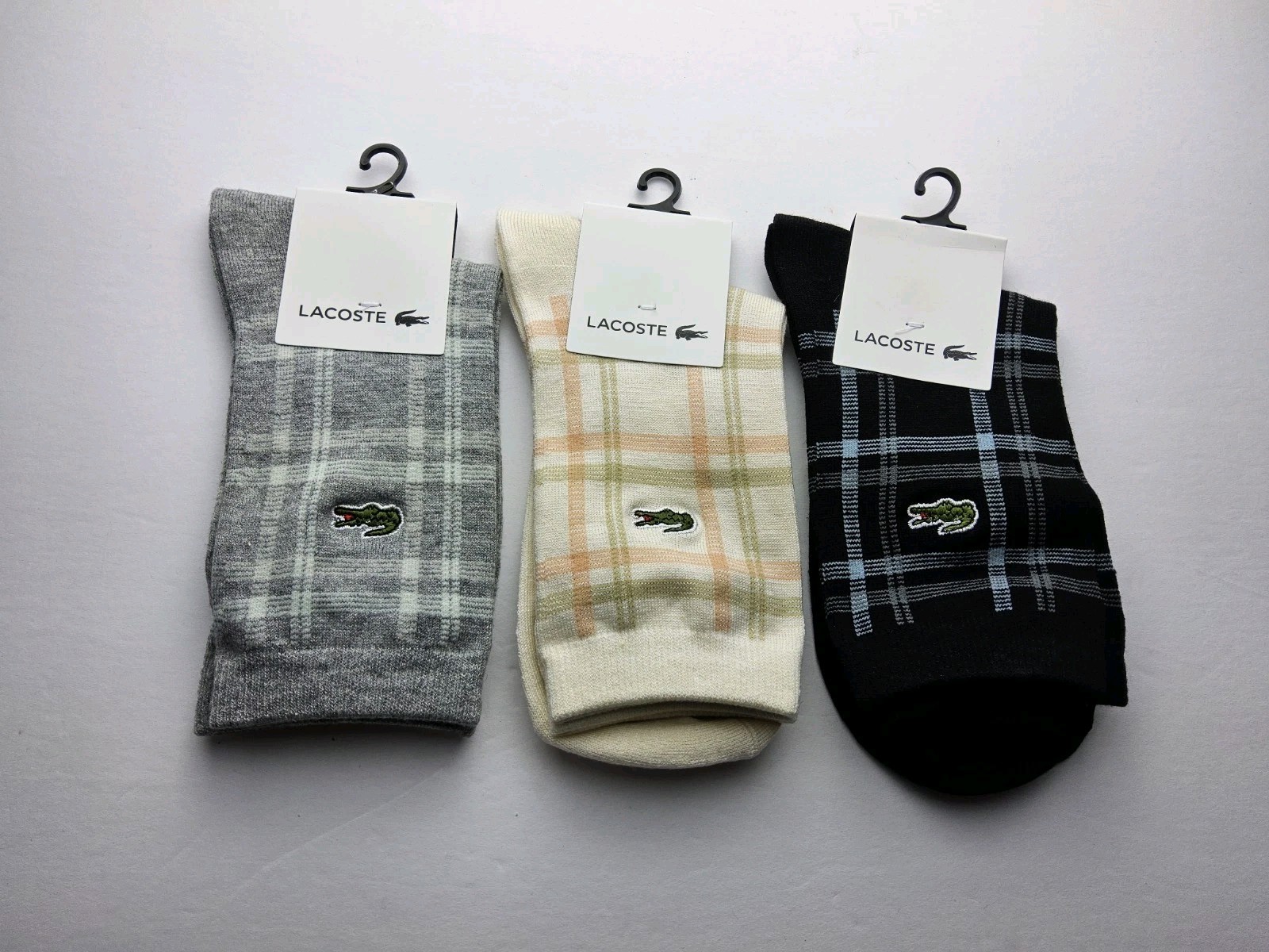 Lacoste Pattern Crew Socks Lot Of 3 Pairs Japan One Size
