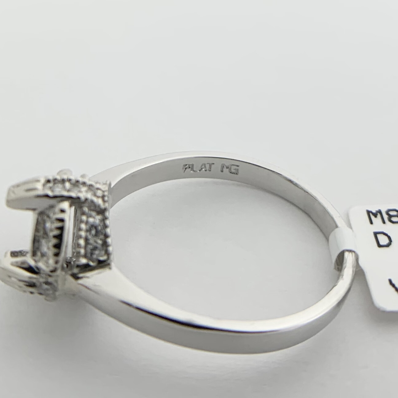 Round Pave Milgrain Diamond Engagement Ring Setting Mounting Platinum .24 CTW