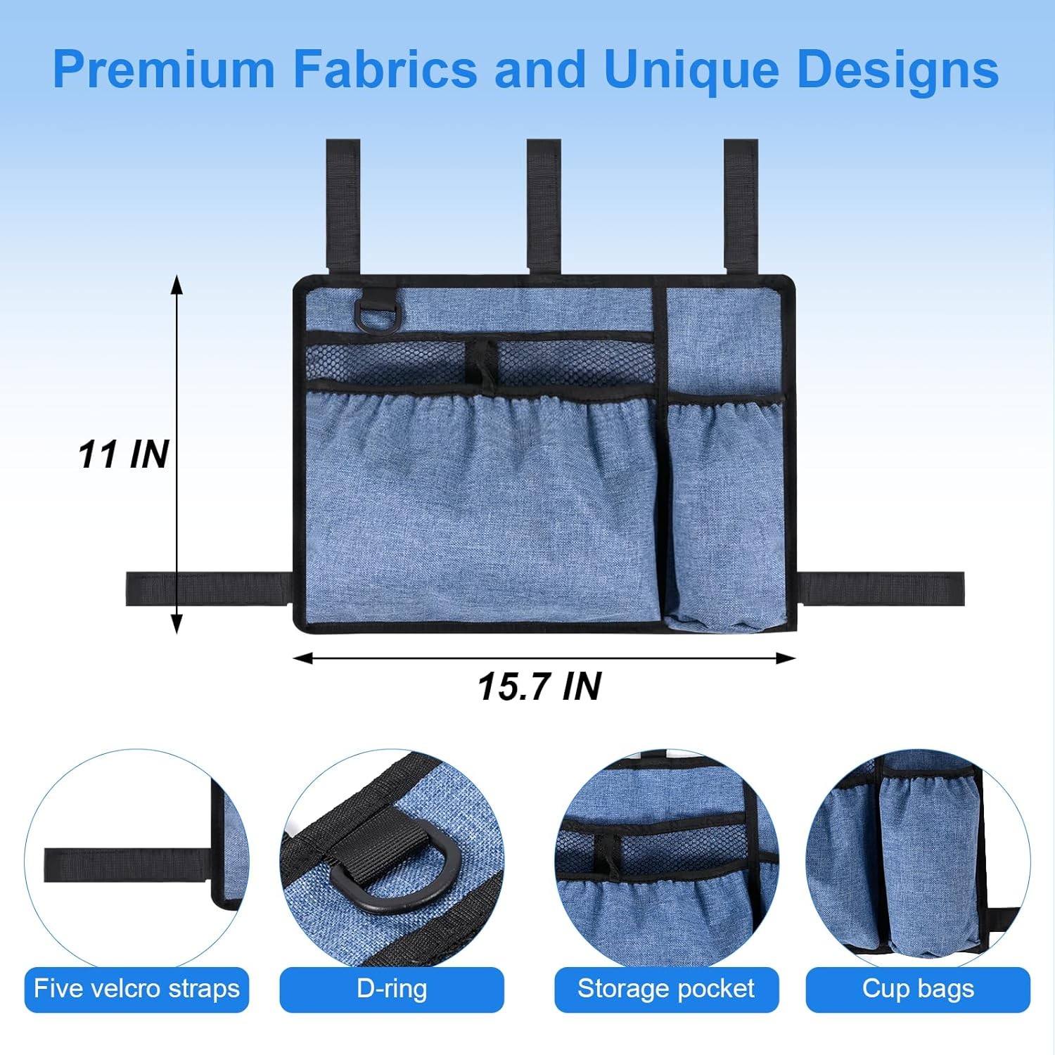 Walker Bag with Cup Holder, Premium Walker Basket for Folding Walker, Foldable W