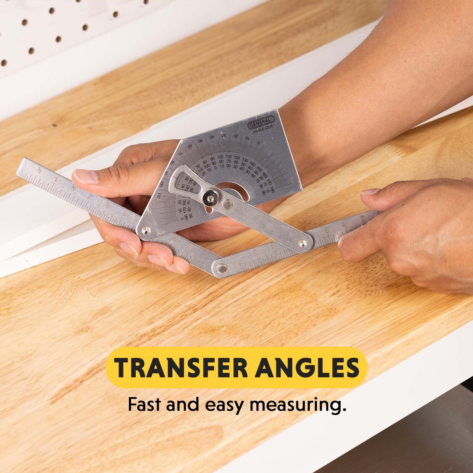 General Tools Protractor and Angle Finder #39, Stainless Steel, Outside,...