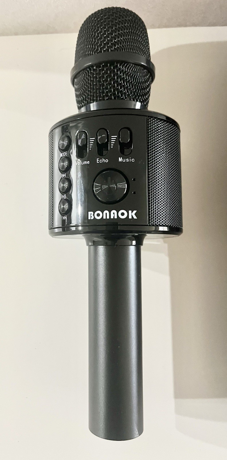Bonaok Wireless Bluetooth Karaoke Microphone Portable Handheld Speaker Black