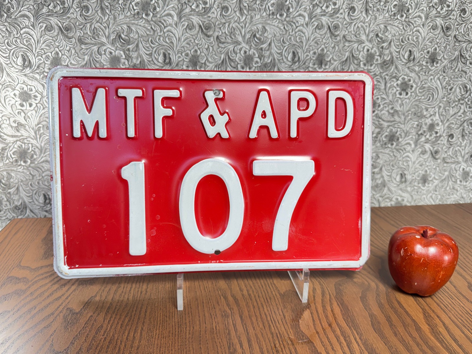 RARE Military Navy Sign MTF APD 107 USS Earle Hall Transport Medical Ship WWII
