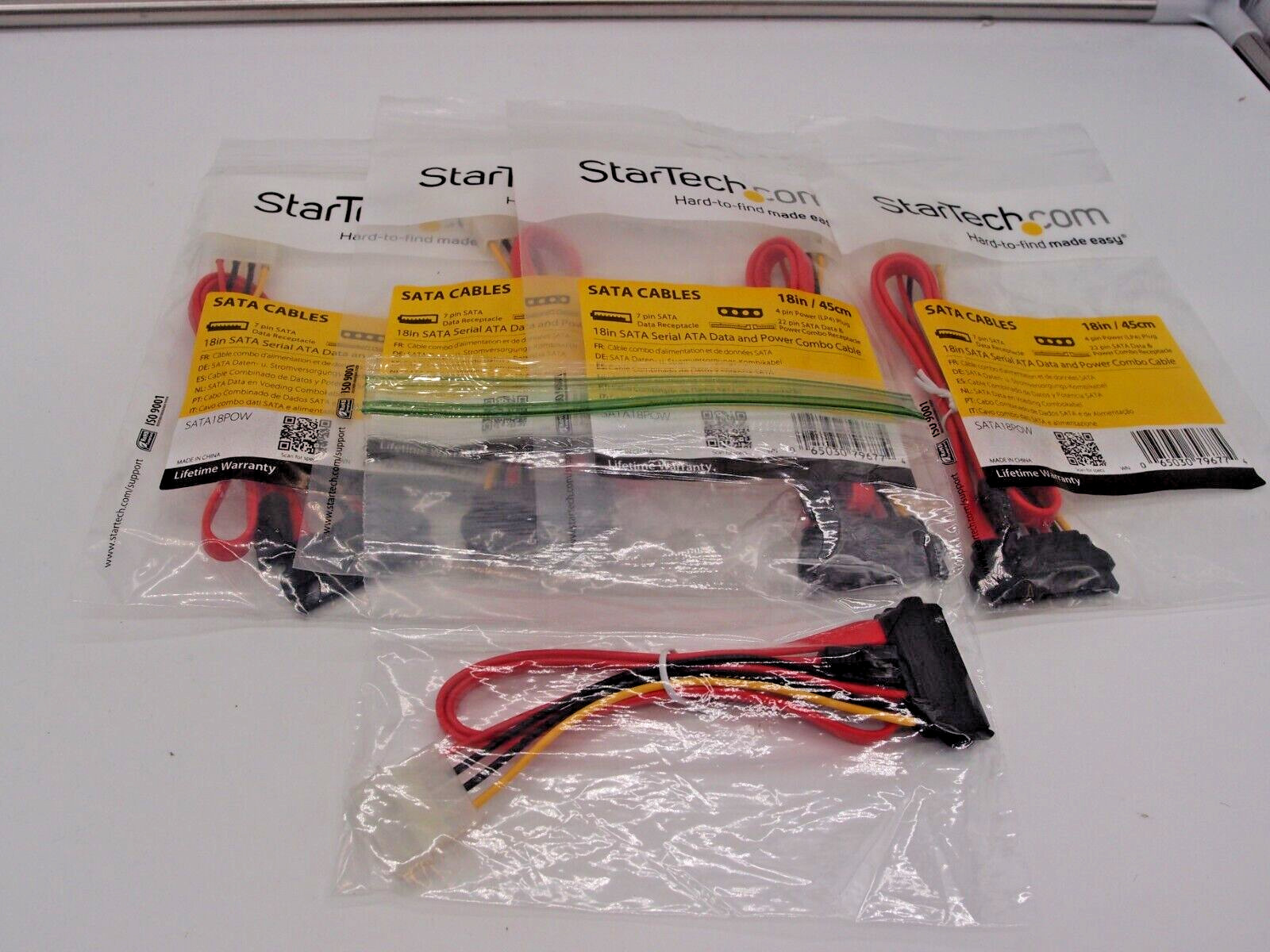 Startech 18in SATA Serial ATA Data and Power Combo Cable (1 each)