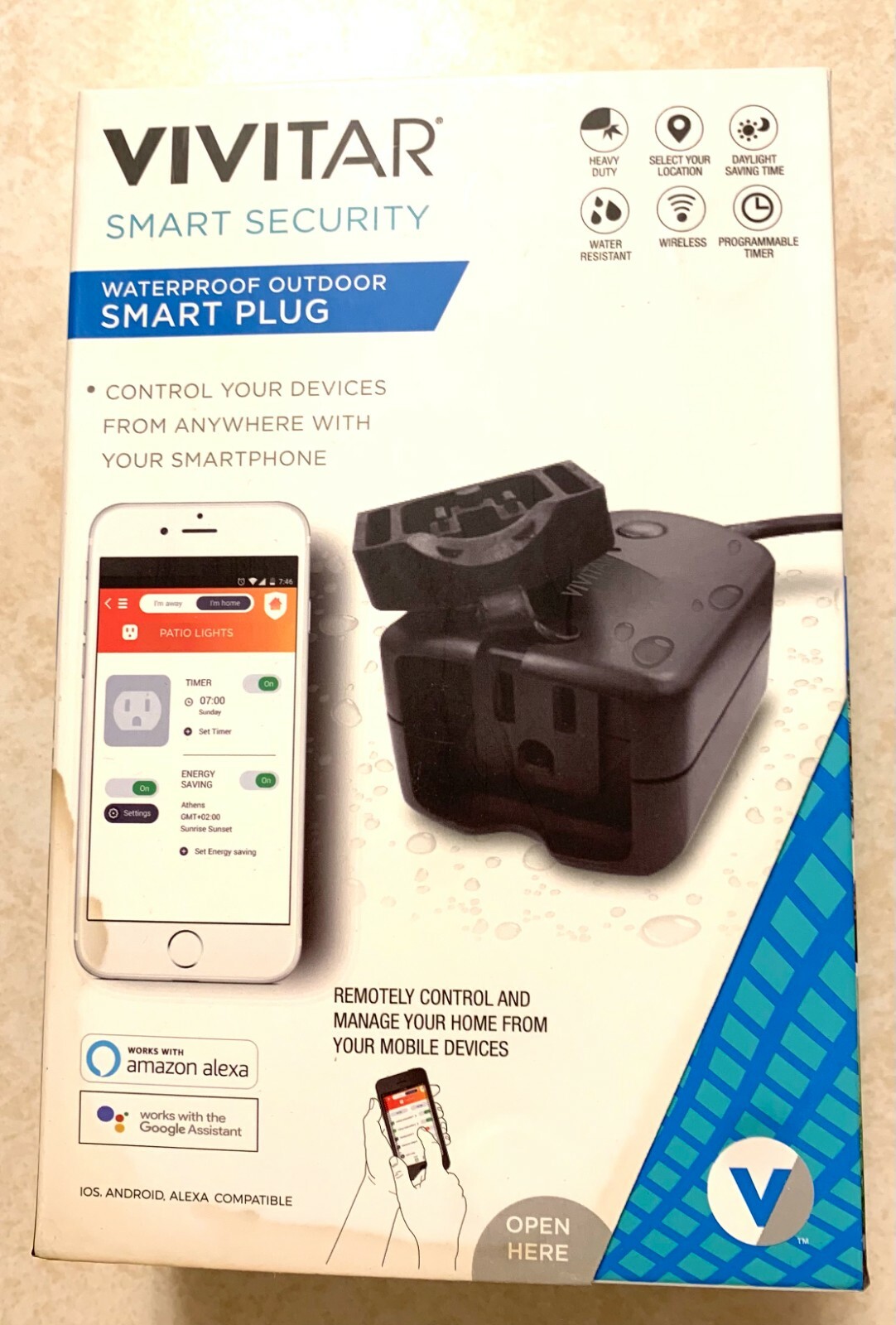 Vivitar HA-1011 Outdoor Wi-Fi Outlet with Smart Plug