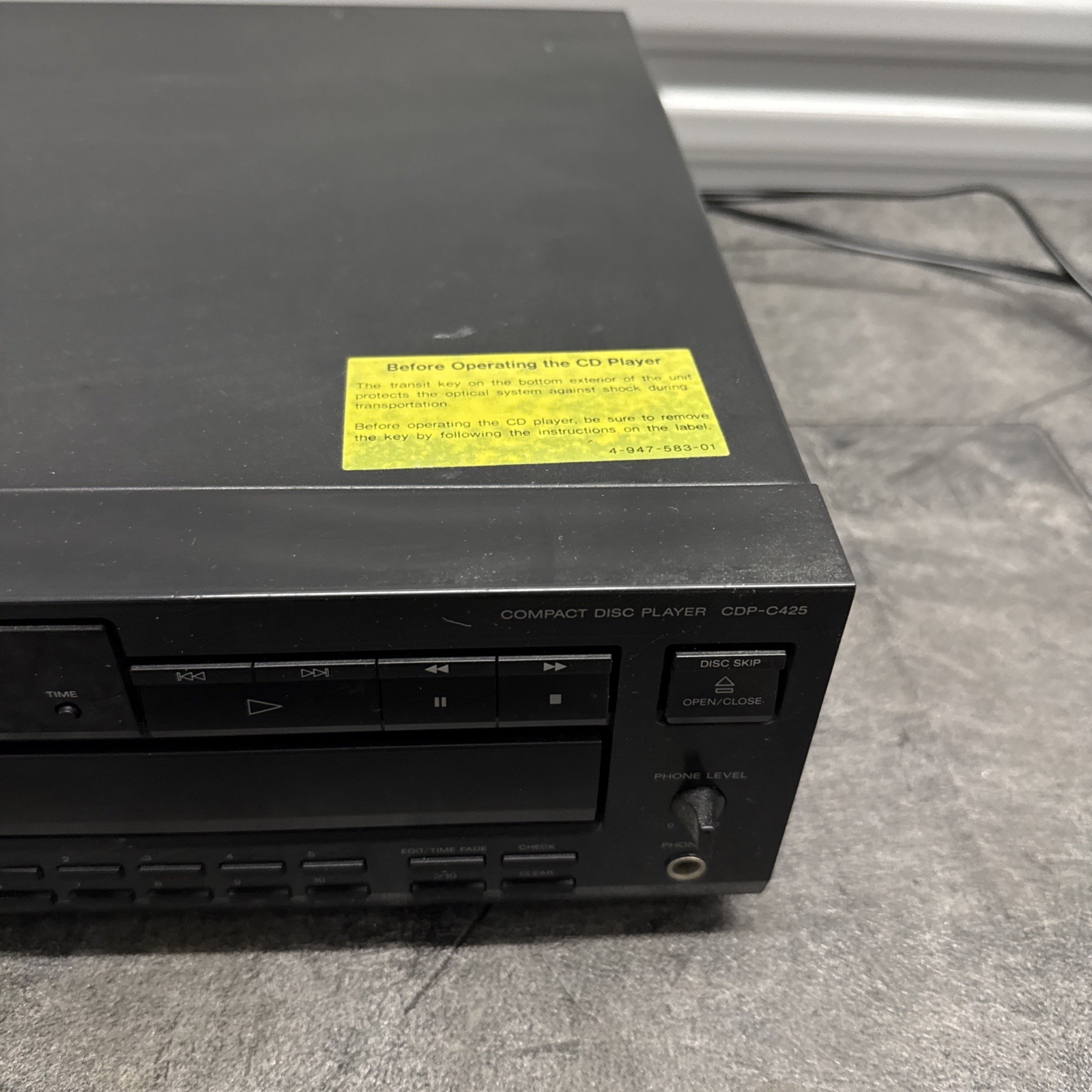Sony CDP-C425 5-Disc Carousel System CD Player , No Remote-Tested Working