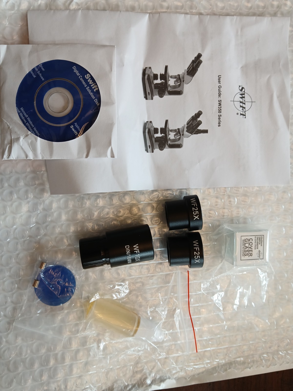 Swift SW350 Compound Microscope w/ 2 Wide-Field 25x & 1 10x Eyepieces New