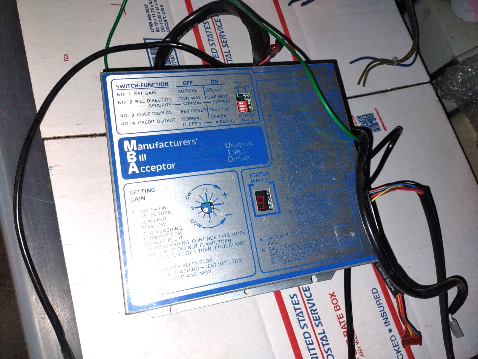 ardac bill acceptor validator computer arcade redemption pcb #529