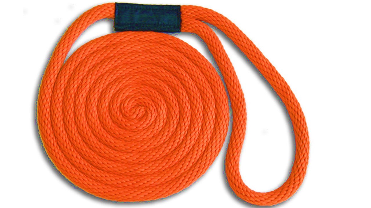 Solid Braid Nylon Dock Line- 1/2" x 20' - Floats! Fade Proof - USA Made - ORANGE