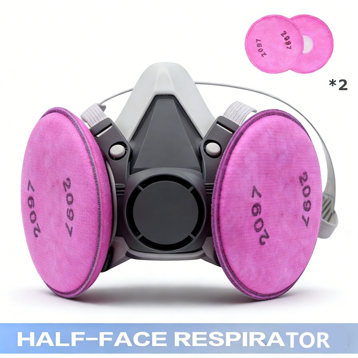 Half Facepiece Reusable Respirator With Filters Against Dust 2097