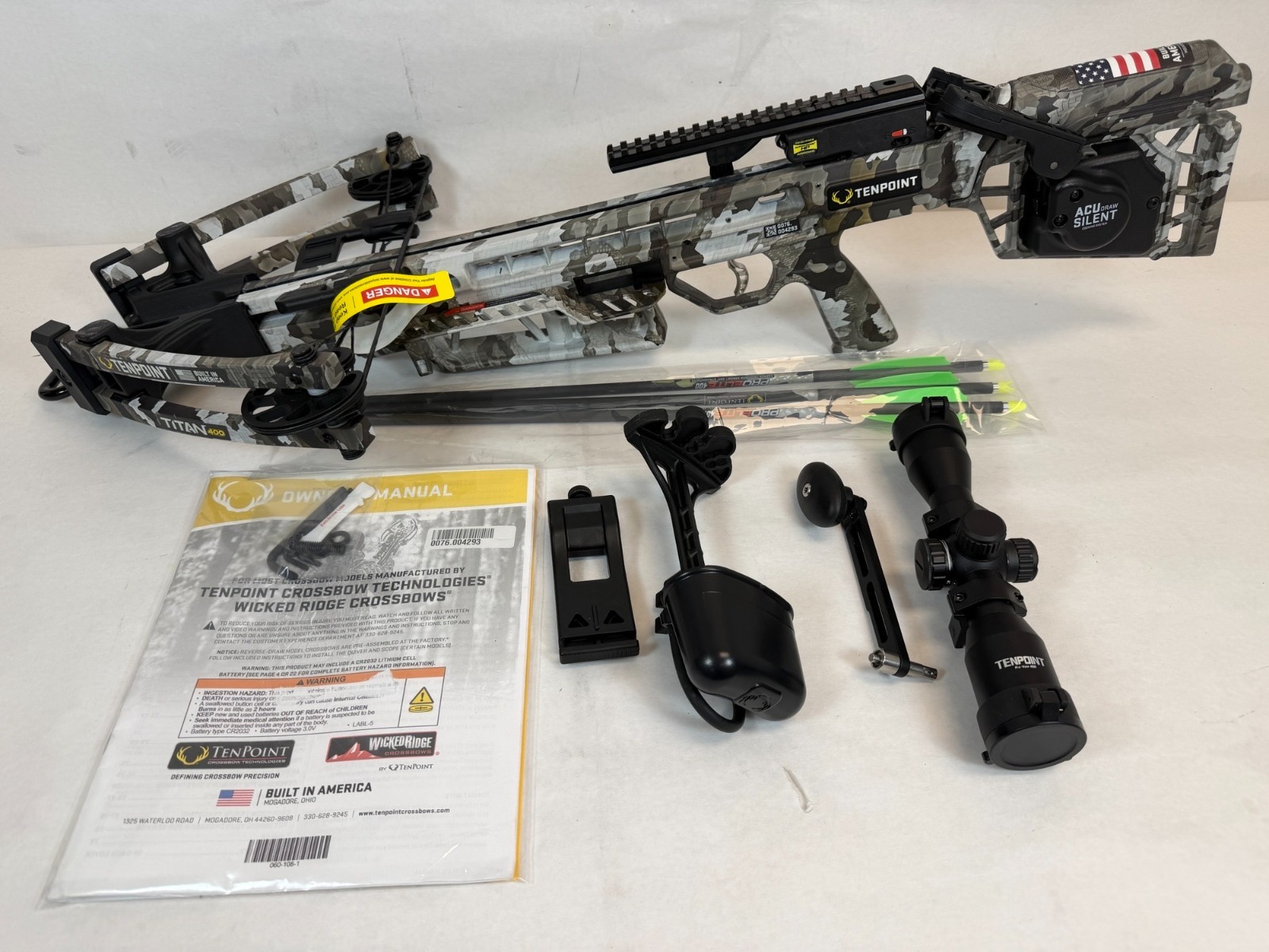 TenPoint Titan 400 Vektra Crossbow w/ACUdraw Silent, Pro-View 400 -No Warranty