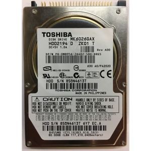 60GB Toshiba MK6026GAX Laptop IDE Hard Drive HDD2194 D ZK01 T DP/N 0M8956
