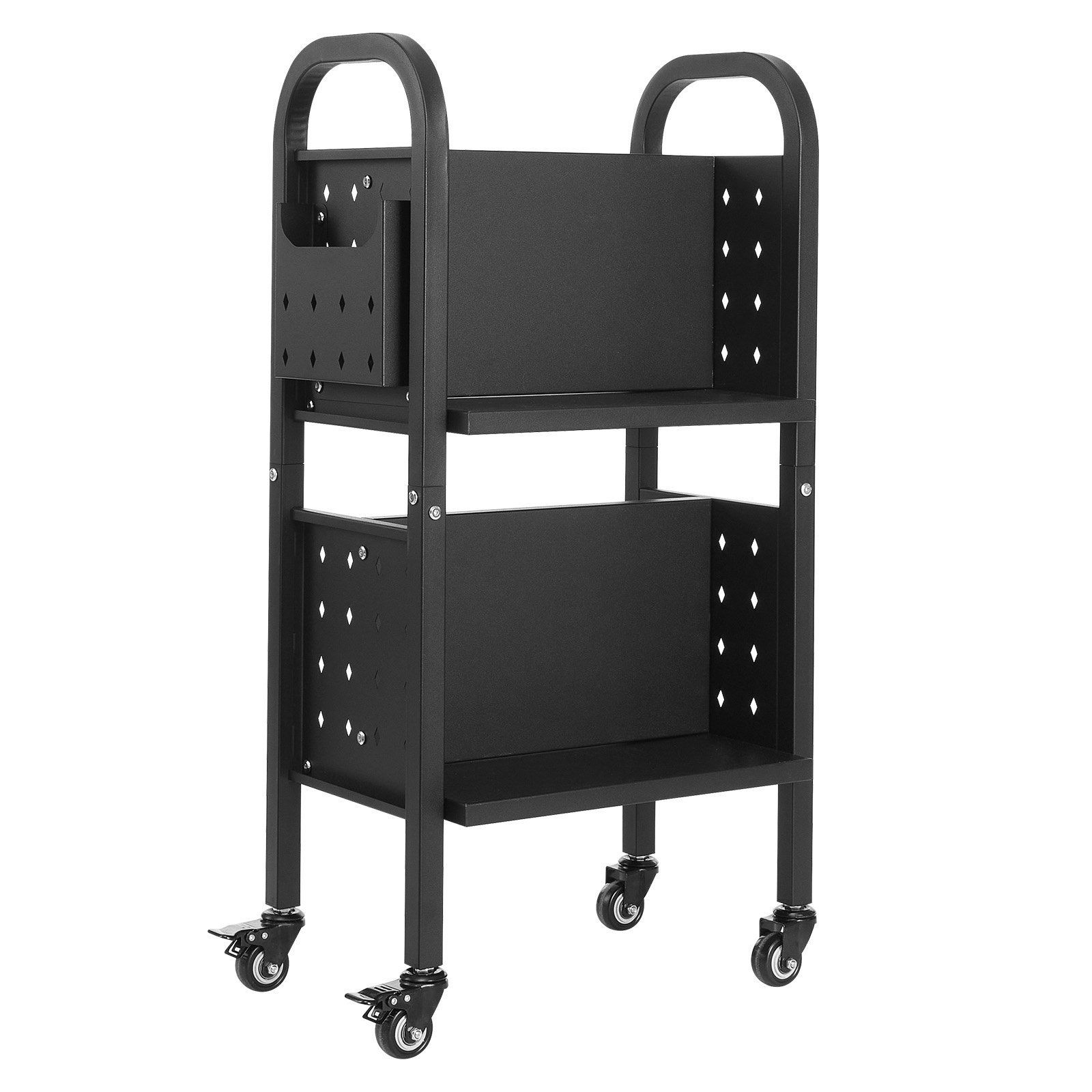 Rolling Library Book Cart, 150 lbs Capacity, 17.7 x 13.0 x 34.6-Inch Libra