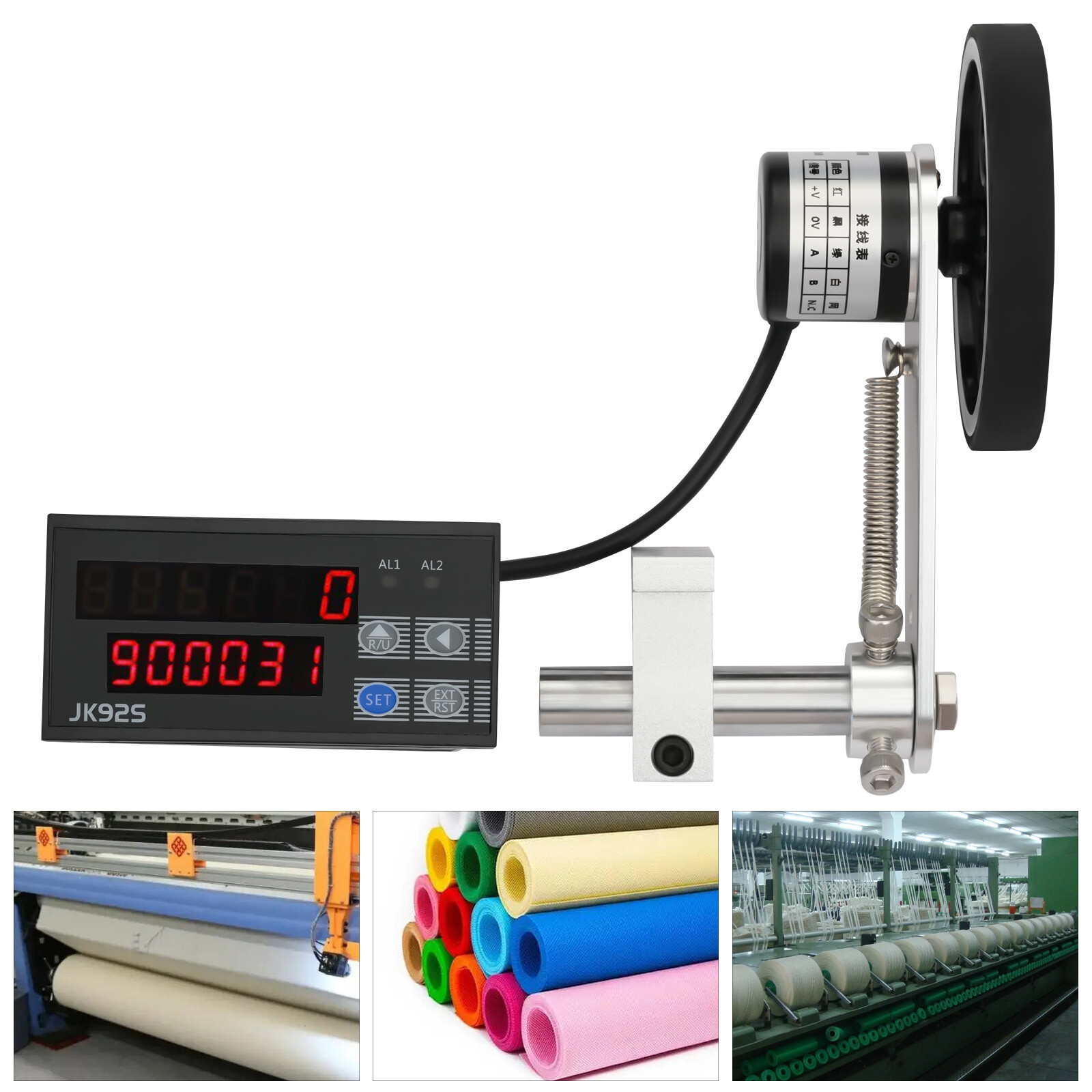 Digital Length Meter Counter 0-999999 with Control Function, US Plug
