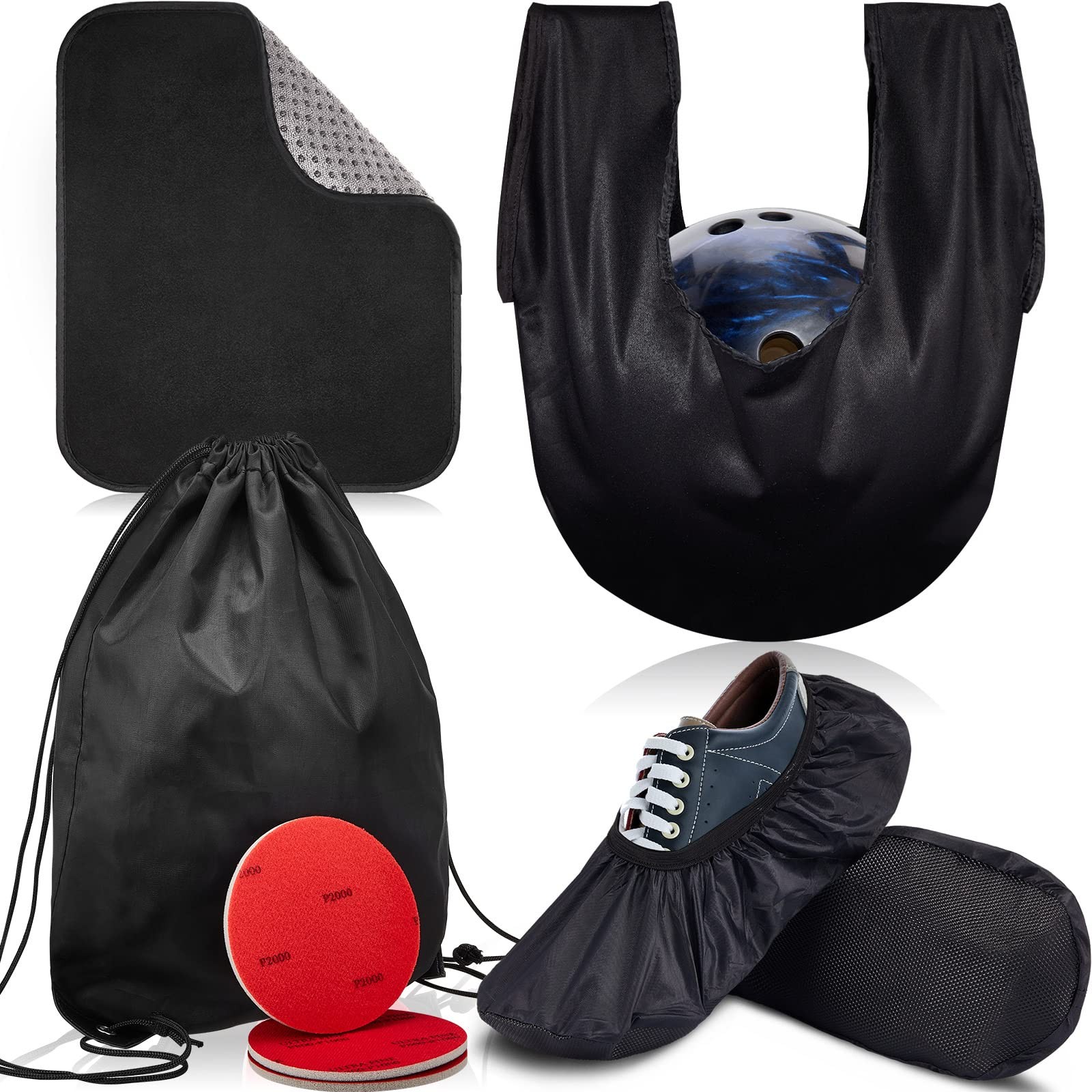 Charniol 8 Pcs Bowling Shoe Protector Covers Seesaw Microfiber Ball Polisher
