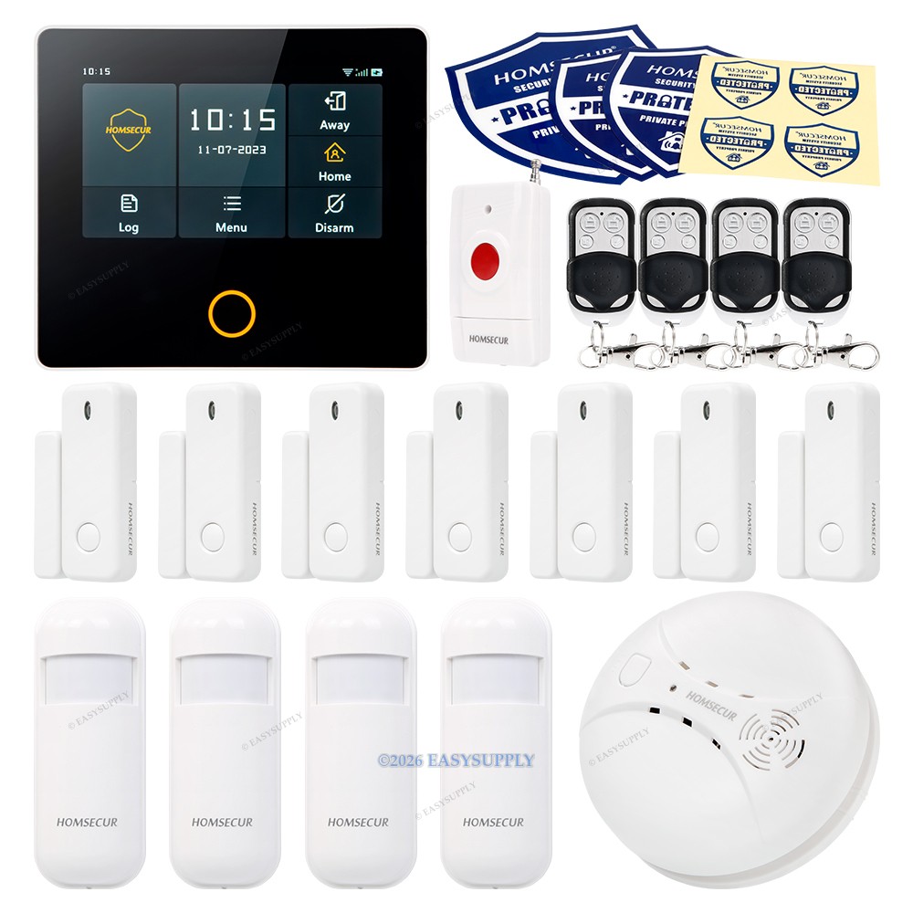 HOMSECUR Wireless WIFI 4G GSM LCD Home House 4.3" Alarm System