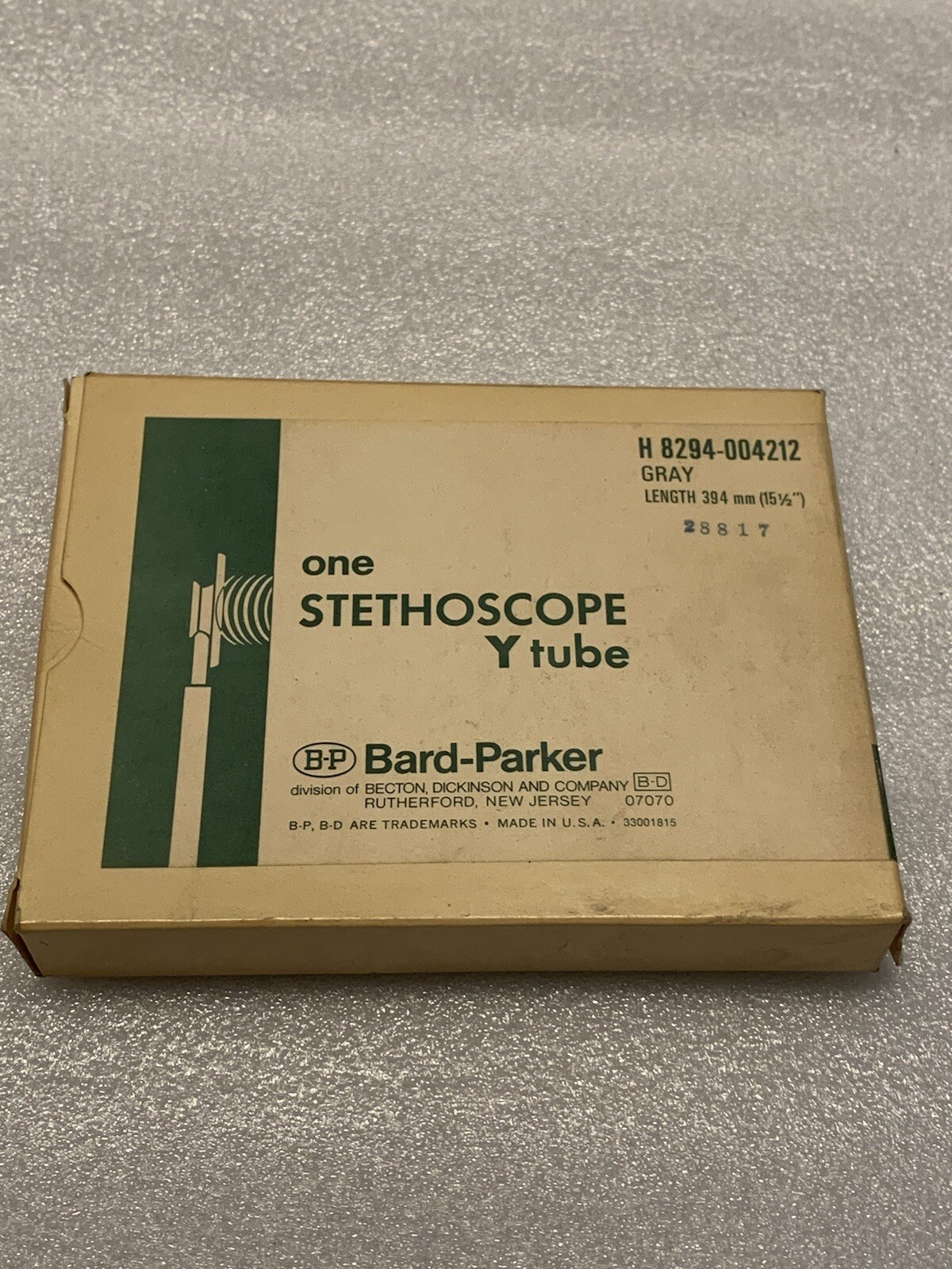 💥Vintage Bard Parker Nurse Stethoscope Y-Tube   H8294-004212GRAY