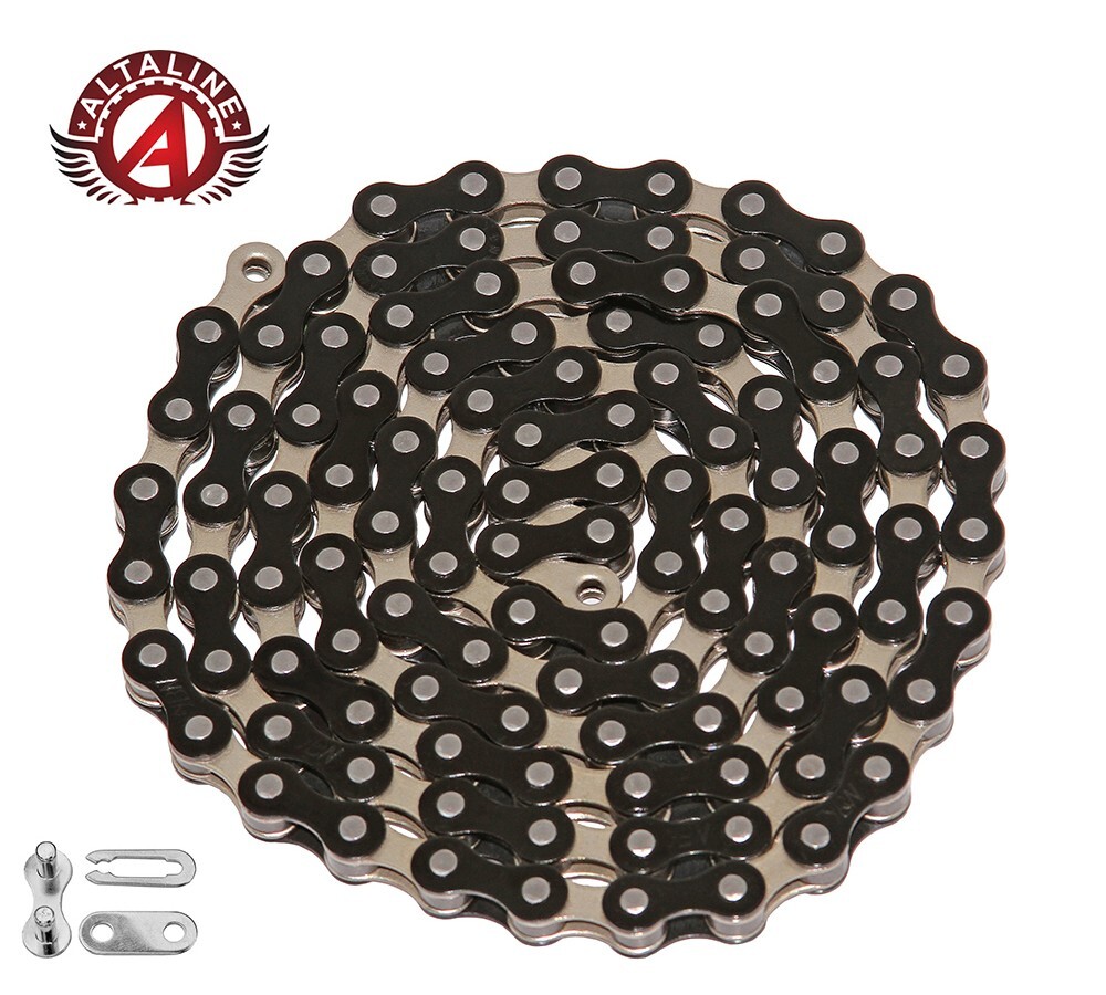 2TONE BLACK SINGLE SPEED BIKE CHAIN OLD SCHOOL BMX VINTAGE SCHWINN CRUISER FIXIE