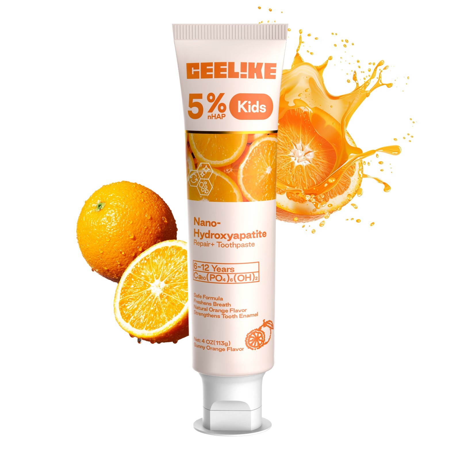 CEELIKE 5% Nano Hydroxyapatite Kids Toothpaste - Enamel Strength & Orange Flavor