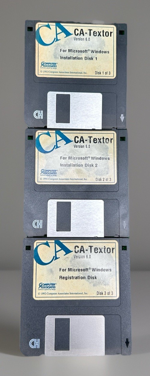1992 CA-Textor Version 6.0 For Microsoft Windows Disks 1-3 Included