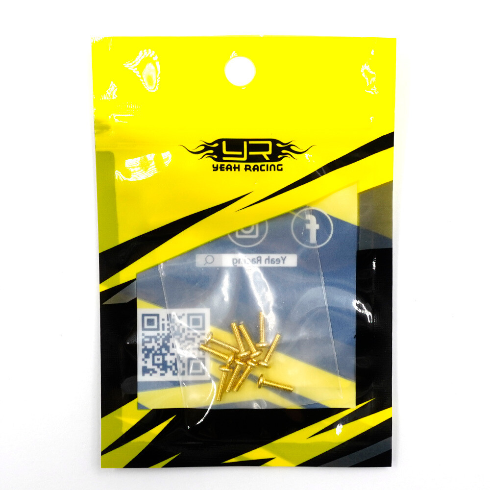 NEW Yeah Racing SHP-208GD Gold Hex Socket Button Head Machine Screw (M2x8mm) (10