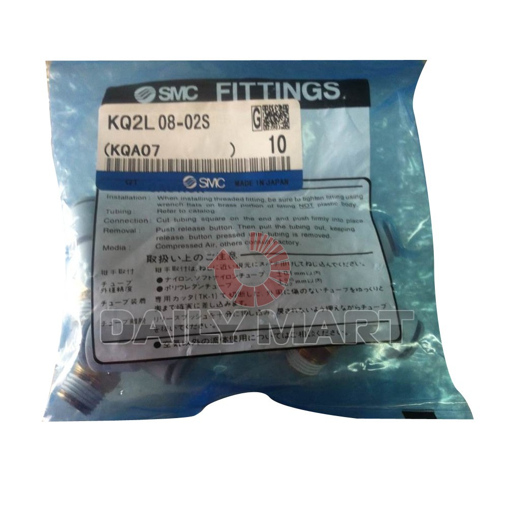LOT of 10 SMC NEW KQ2L08-02S PLC Male Elbow Fitting, One-Touch, 8MM