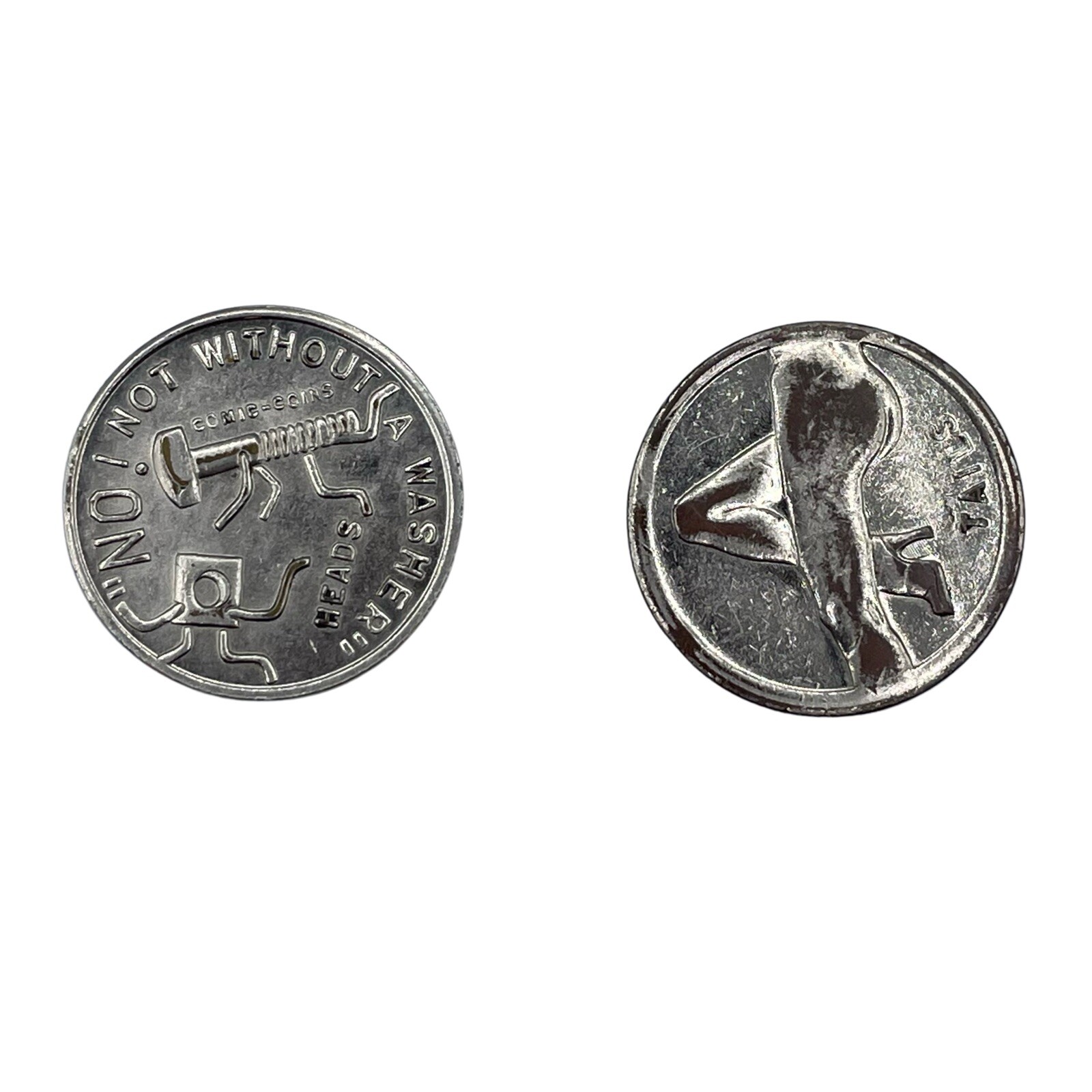 Vintage Sexy Naughty Heads Tails Coin Woman and Electrifying Nuts and Bolts
