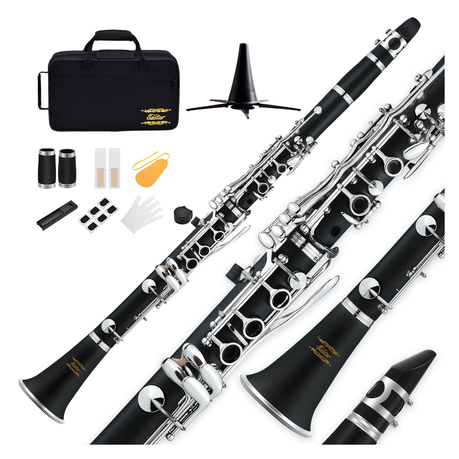 Eastar ECL-300 B Flat Clarinet Ebonite Nickel-plate With Hard Case & Accessories